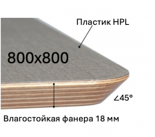 Столешница Камо фанера и пластик 80х80